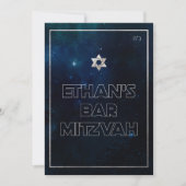 PixDezines Galaxy/Space Bat Mitzvah Kaart (Voorkant)