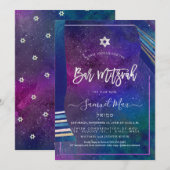 PixDezines Galaxy+Talitz Bar Mitzvah Kaart (Voorkant / Achterkant)