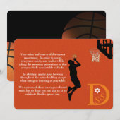 ✡ PixDezines Game On! Basketbalbar Mitzvah Enclo Kaart (Voorkant / Achterkant)