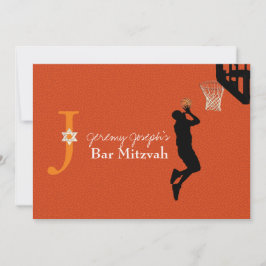 ✡ PixDezines gamen aan! Basketball Bar Mitzvah Kaart