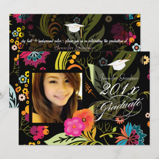 PixDezines Garden/Floral afstuderen Kaart