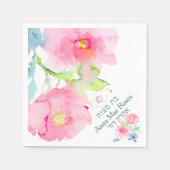 PixDezines Garden Rozen, Blush Pink Mitzvah Servet (Voorkant)