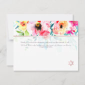 PixDezines Garden Rozen Mitzvah Dank u ✡ RSVP Kaartje (Achterkant)