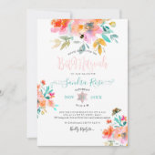 PixDezines Garden Rozen Waterverf Bat Mitzvah Kaart (Voorkant)