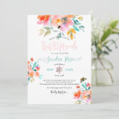 PixDezines Garden Rozen Waterverf Bat Mitzvah Kaart (Staand voorkant)