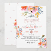 PixDezines Garden Rozen Waterverf Bat Mitzvah Kaart (Voorkant / Achterkant)