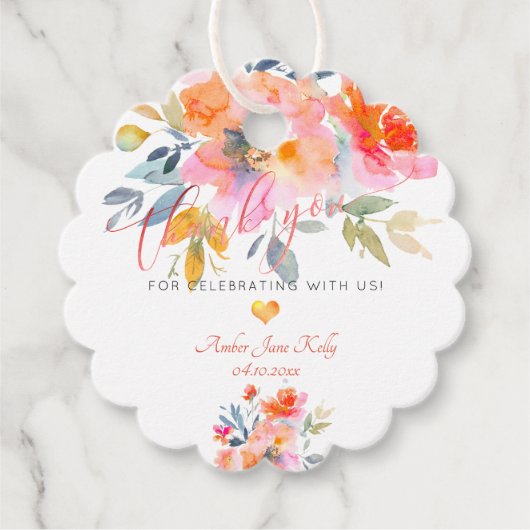 PixDezines Garden Rozen Waterverf Dank u Bedankjes Labels (Voorkant)