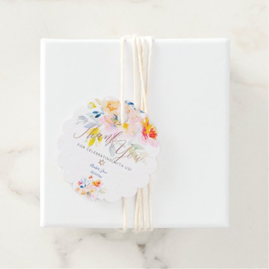 PixDezines Garden Rozen Waterverf Dank u Bedankjes Labels (In situ)