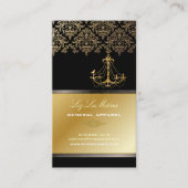 PixDezines GChandelier Damask/Black + Gold Lace Visitekaartje (Voorkant)