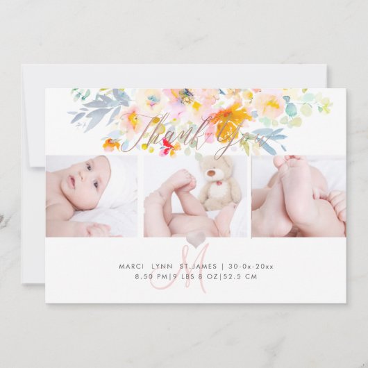 PixDezines geboorte aankondiging + douche dank u (Voorkant)