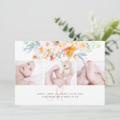 PixDezines geboorte aankondiging + douche dank u (Staand voorkant)