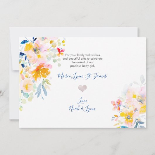 PixDezines geboorte aankondiging + douche dank u (Achterkant)