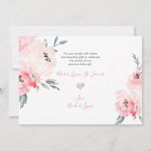 PixDezines geboorte aankondiging + douche dank u (Achterkant)