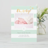 PixDezines geboorteaankondiging/DIYcolor strepen Aankondiging (Staand voorkant)