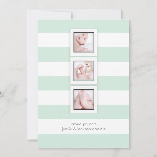 PixDezines geboorteaankondiging/DIYcolor strepen Aankondiging (Achterkant)
