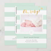 PixDezines geboorteaankondiging/DIYcolor strepen Aankondiging (Voorkant / Achterkant)