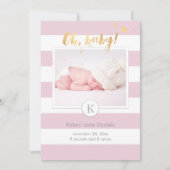 PixDezines geboorteaankondiging/DIYcolor strepen Aankondiging (Voorkant)