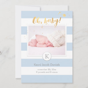 PixDezines geboorteaankondiging/DIYcolor strepen Aankondiging