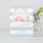 PixDezines geboorteaankondiging/DIYcolor strepen Aankondiging (Staand voorkant)