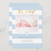 PixDezines geboorteaankondiging/DIYcolor strepen Aankondiging (Voorkant / Achterkant)