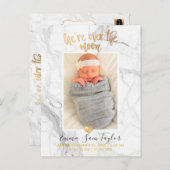 PixDezines Geboorteaankondiging / Over de Maan Aankondigingskaart (Voorkant / Achterkant)