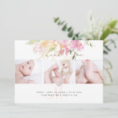 PixDezines Geboorteaankondiging+Shower Dank u Kaart (Staand voorkant)
