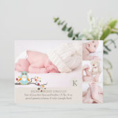 PixDezines geboortebekendmaking van fotosjabloon Aankondiging (Staand voorkant)