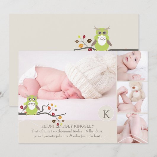 PixDezines geboortebekendmaking van fotosjabloon Aankondiging (Voorkant / Achterkant)