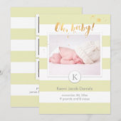 PixDezines geboortekaartje/DIYcolor strepen Aankondiging (Voorkant / Achterkant)