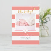 PixDezines geboortekaartje/DIYcolor strepen Aankondiging (Staand voorkant)