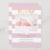 PixDezines geboortekaartje/DIYcolor strepen Aankondiging (Voorkant / Achterkant)