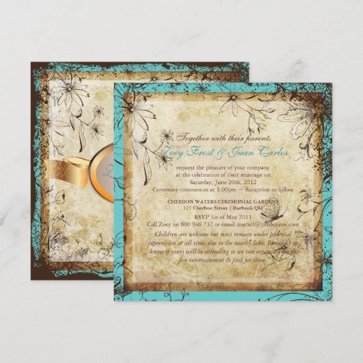 PixDezines  Geheime Garden, herfst bruiloft Kaart (Voorkant / Achterkant)