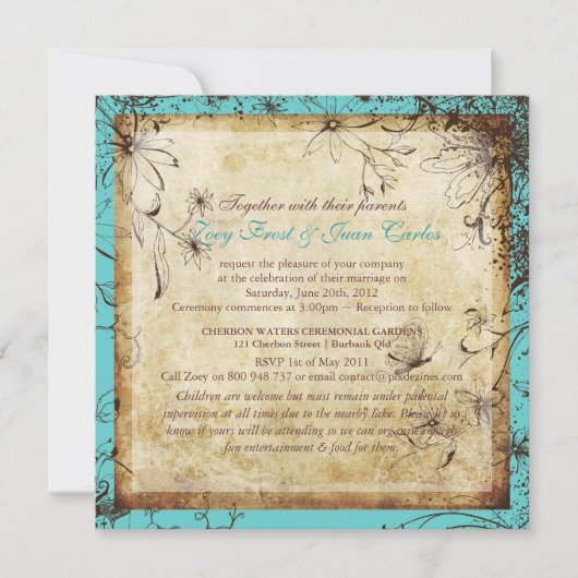 PixDezines Geheime Garden, herfst bruiloft Kaart (Voorkant)