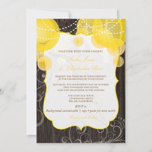 PixDezines gele lantaarns/houten panelen buiten Kaart (Achterkant)