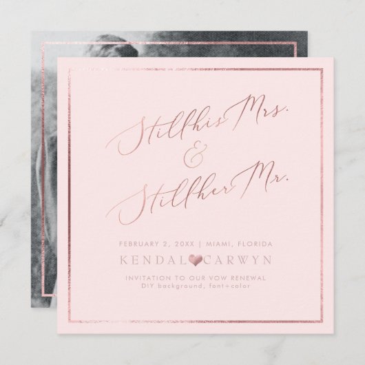 PixDezines Gelofte Vernieuwing/Faux Roos Gouden Ka Kaart (Voorkant / Achterkant)