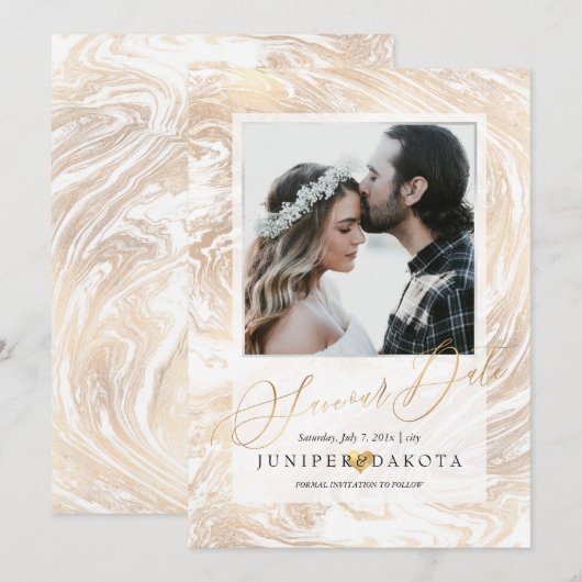 PixDezines gemarmerd faux goud Kaart (Voorkant / Achterkant)