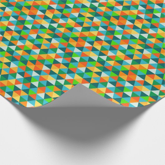 PixDezines geometrisch bos groen/oranje/blauwgroen Cadeaupapier (Hoek)