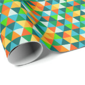 PixDezines geometrisch bos groen/oranje/blauwgroen Cadeaupapier (Rol Hoek)