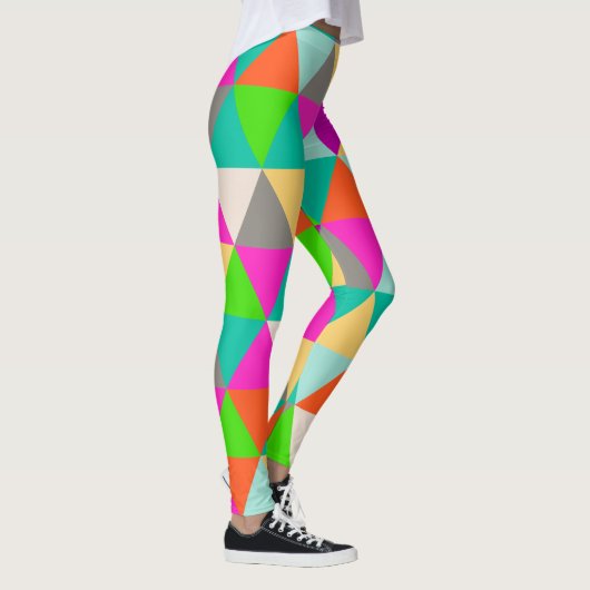 PixDezines Geometrisch/Driehoeken/Neon Kleuren Leggings (Rechts)