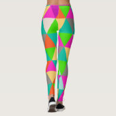 PixDezines Geometrisch/Driehoeken/Neon Kleuren Leggings (Achterkant)