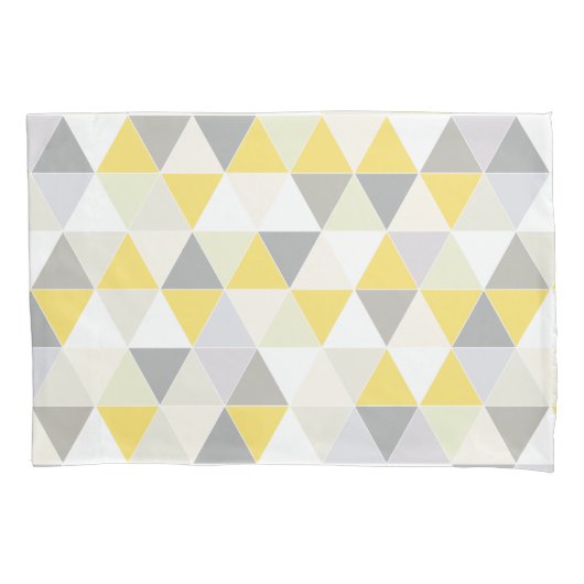 PixDezines geometrisch geel + grijs Kussensloop (Voorkant-Links)