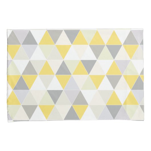PixDezines geometrisch geel + grijs Kussensloop (Voorkant-Rechts)