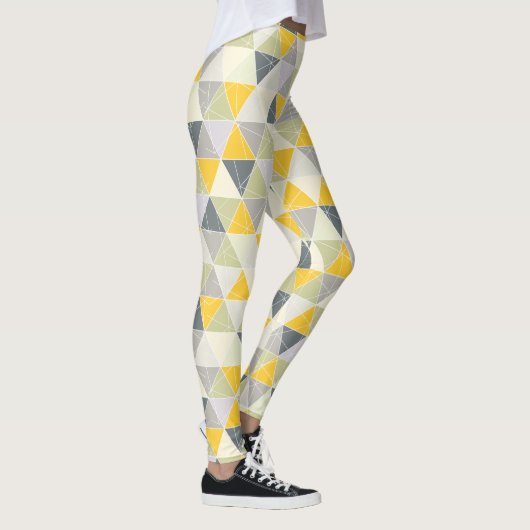 PixDezines geometrisch/geel/grijs Leggings (Rechts)