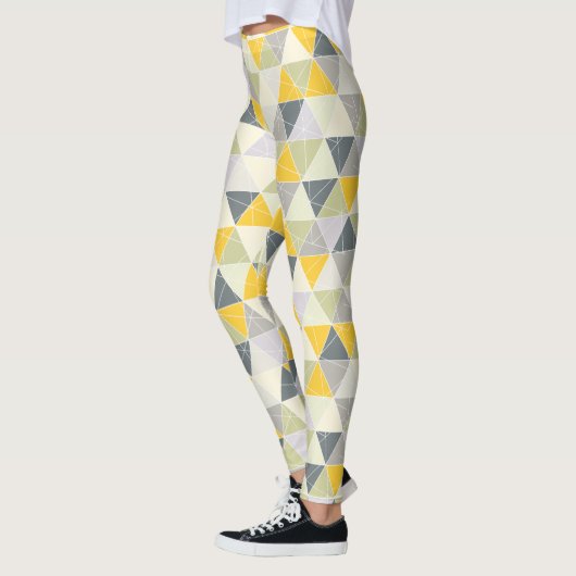 PixDezines geometrisch/geel/grijs Leggings (Links)