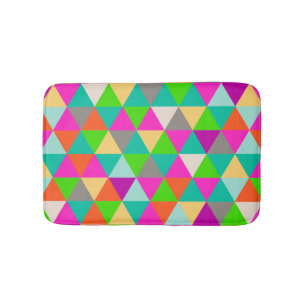 PixDezines geometrisch/neon/magenta Badmat