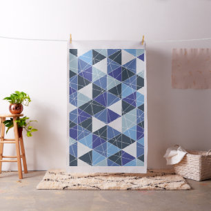 PixDezines geometrische/blauwe hydrangeas Stof