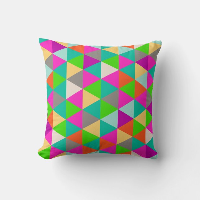 PixDezines geometrische/neon kleuren Kussen (Voorkant)