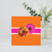 PixDezines Gerbera, orage+passion roze/diy kleuren Kaart (Staand voorkant)