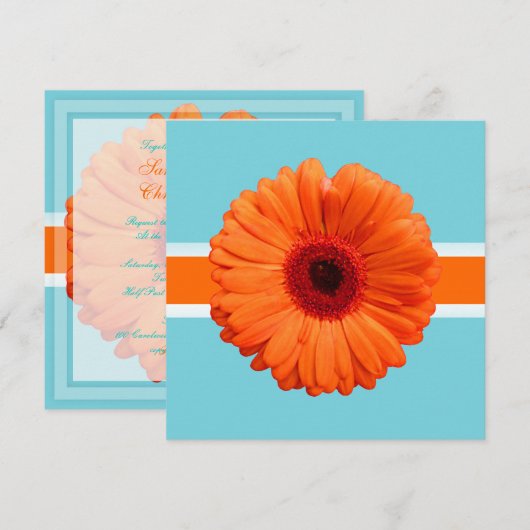 PixDezines Gerbera, oranje/diy achtergrondkleuren Kaart (Voorkant / Achterkant)
