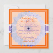 PixDezines Gerbera, paarse/dij achtergrondkleuren Kaart (Achterkant)